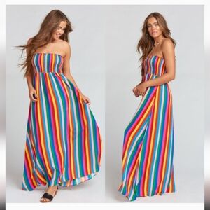 Show Me Your MuMu Rainbow Striped Maxi Dress